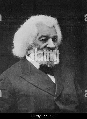 Schwarze und weiße Studio Portrait von Frederick Douglass, einen Afrikaner Sozialreformer, Wahrheit, Redner, Schriftsteller und Staatsmann, 1902. Von der New York Public Library. Stockfoto