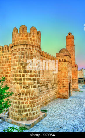 Ribat, eine mittelalterliche Zitadelle in Sousse, Tunesien. UNESCO-Weltkulturerbe Stockfoto