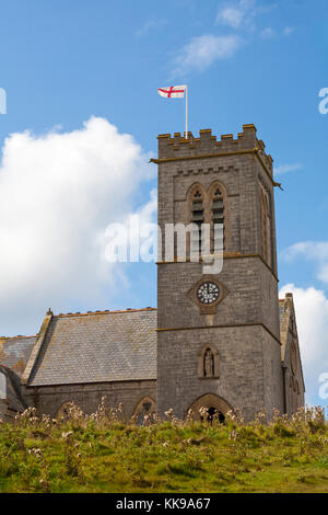 St Helena die Kirche auf Lundy Island, Devon, England, UK im August - St Helens Kirche Stockfoto