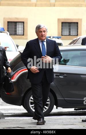 Der Präsident des Europäischen Parlaments Antonio Tajani bei der Einweihung des Museums der Gold, Arezzo, Italien, Mai 05, 2017 Credit © daiano Stockfoto