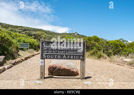 Kap der Guten Hoffnung am Cape Point Park Eingang Stockfoto