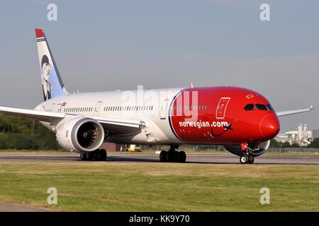 Norwegische Boeing 787-9 DREAMLINER EI-Lni "Greta Garbo" Stockfoto