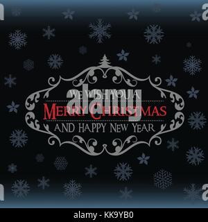 Elegante Weihnachten Hintergrund mit Schneeflocken und Weihnachtsgrüße Stock Vektor