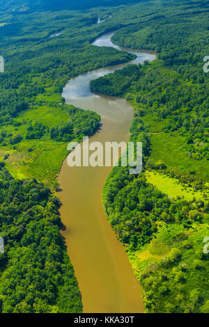 Luftaufnahme von delta Sierpe Fluss terraba, Corcovado Nationalpark, Halbinsel Osa, Provinz Puntarenas, Costa Rica, Mittelamerika, Nordamerika Stockfoto