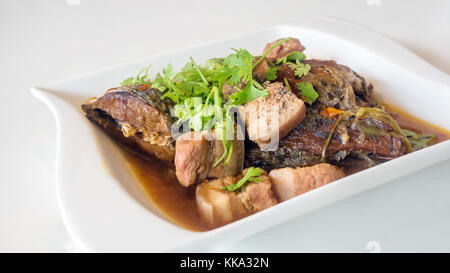 Geschmortes Schweinefleisch und Fisch mit Kraut, vietnamesischen Stil Essen Stockfoto