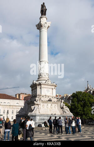 Estatua de Dom Pedro lV in Praça Dom Pedro, Lissabon, Portugal Stockfoto