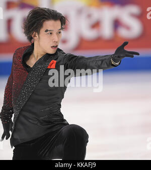 Lake Placid, New York, USA. November 2017. Takahito Mura (JPN) Eiskunstlauf : ISU Grand Prix von Eiskunstlauf 2017 Skate America Männer's Free Skating auf der 1980 Rink - Herb Brooks Arena in Lake Placid, New York, Vereinigte Staaten . Quelle: AFLO/Alamy Live News Stockfoto