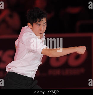 Lake Placid, New York, USA. 26 Nov, 2017. Nathan Chen (USA) Eiskunstlauf: isu grand prix Skate America Ausstellung 2017 Gala in 1980 Eisbahn - Herb Brooks Arena in Lake Placid, New York, United States. Quelle: Lba/alamy leben Nachrichten Stockfoto