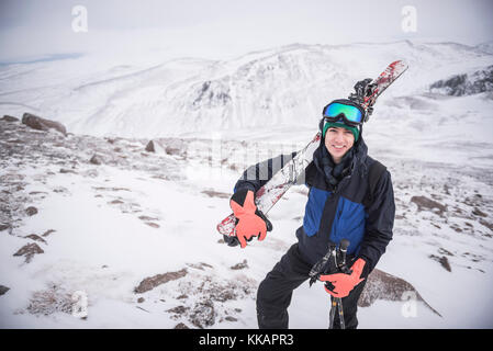 Skifahren am Cairngorm Mountain, Aviemore, Cairngorms National Park, Schottland, Großbritannien, Europa Stockfoto