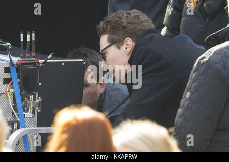 Benedict Cumberbatch filmt „Melrose“ in Glasgow, was New York in der Serie verdoppelt, die nach den Patrick Melrose Romanen von Edward St. Aubyn adaptiert wurde. Mit: Benedict Cumberbatch Wo: Glasgow, Großbritannien Wann: 29 Okt 2017 Credit: Euan Cherry/WENN.com Stockfoto