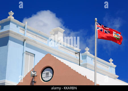 Front Street, Hamilton City, Pembroke Parish, Bermuda, Atlantic, Zentralamerika Stockfoto