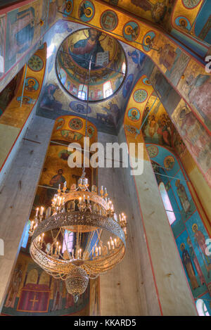 Freskenmalereien, St.. Georgskathedrale, Juriev-Kloster, UNESCO-Weltkulturerbe, Veliky Nowgorod, Oblast Nowgorod, Russland, Europa Stockfoto