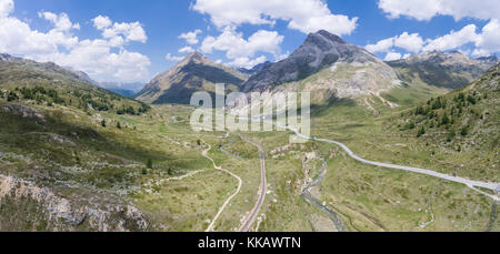 Panoramablick - ski Station im Engadin (Lagalb und Diavolezza) Stockfoto