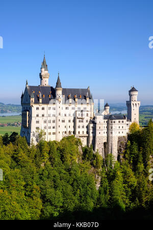 Schloss Neuschwanstein, Forggensee, Schwangau, Königswinkel, Ostallgäu, Allgäu, Schwaben, Bayern, Deutschland Stockfoto