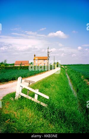 Lincolnshire Venn-Landschaft in der Nähe von Sleaford, Ost-England. Fenland Bauernhof Ruskington Fen in der englischen Fenland Gesell-. Stockfoto