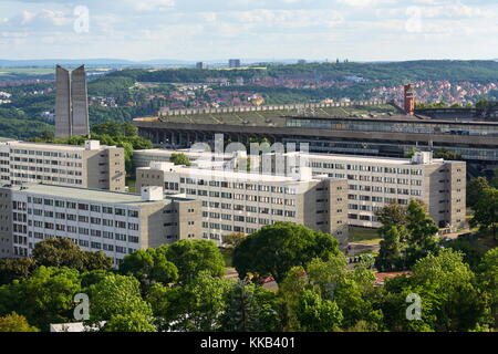 Das grosse Kloster Strahov Stadion vom Petrin-turm, Prag, Tschechische Republik Stockfoto