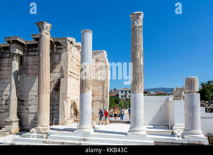 Westwand von Hadrian's Bibliothek, Athen, Griechenland Stockfoto