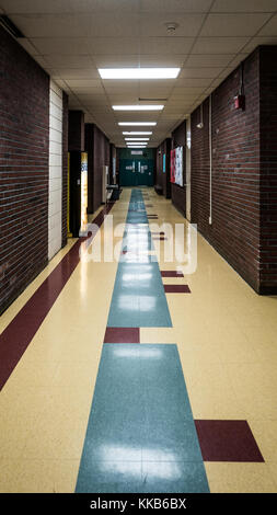 Innenraum der städtischen Schule in Portland, Maine Stockfoto