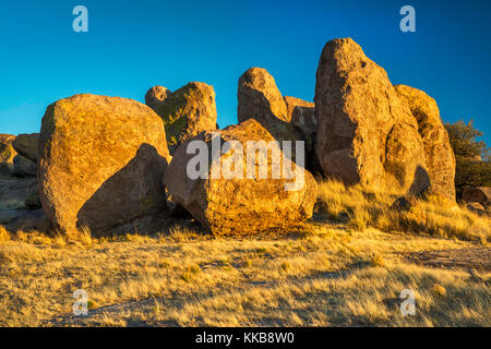 Granitfelsen bei Sonnenuntergang, Stadt der Felsen State Park, New Jersey, USA Stockfoto