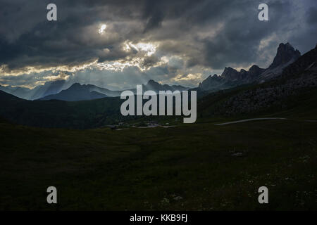 Bergblick von Giau. Stockfoto