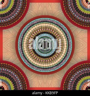 Reich verzierte Blumenmuster nahtlose Textur, endlose Muster mit Vintage mandala Elementen. Kann für Tapeten verwendet werden, musterfüllungen, Webseite Hintergrund, Oberfläche Stock Vektor