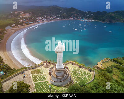 San Juan del Sur bucht Luftbild Drohne Anzeigen an einem sonnigen Tag Stockfoto