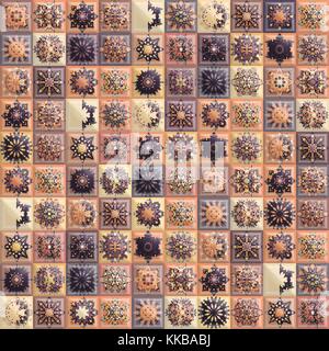 Bunte vintage nahtlose Muster mit floralen und Mandala Elemente. Hand gezeichnet Hintergrund. Kann für Textilien, Tapeten, Fliesen, Verpackung benutzt werden, umfasst ein Stock Vektor