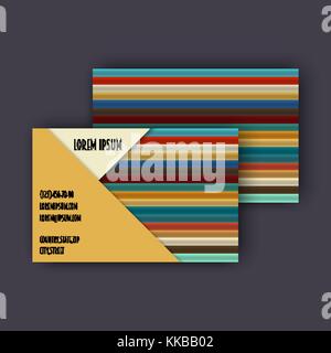 Visitenkarte vorlage mit 3d-Papier bunte Linien Hintergrund Stock Vektor
