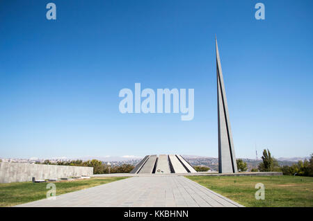 Yerevan, Armenien - Oktober 8, 2017: tsitsernakaberd - der Völkermord an den Armeniern Memorial in Eriwan, Armenien. 1967 gebaut. Stockfoto