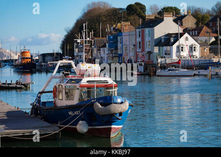 England Dorset Portland Weymouth Weymouth Hafen, georgianische Häuser Stockfoto