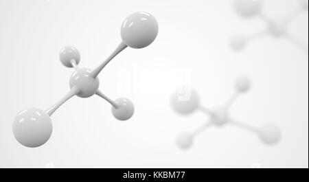 Molekül oder Atom, abstrakte Atom oder Molekül Struktur für Wissenschaft oder medizinischen Hintergrund, 3D-Darstellung Stockfoto