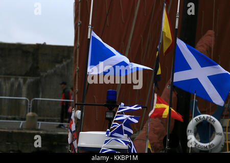 Portsoy Festival ist jeden Sommer gefeiert im Hafen. Diese traditionelle Fischerdorf liegt an der Nordküste von Aberdeenshire, Schottland, Großbritannien Stockfoto