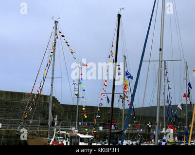 Portsoy Festival gefeiert wird jeden Sommer im Hafen. Dieses traditionelle Fischerdorf liegt an der Nordküste von Aberdeenshire, Schottland, Großbritannien Stockfoto