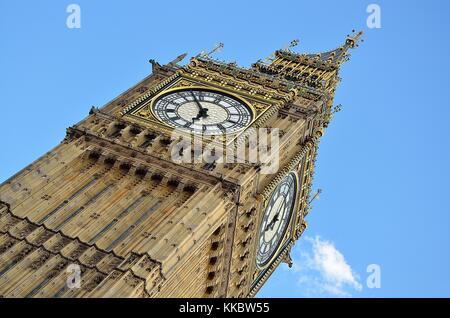 Fotos von London meist rund um die Themse und Westminster mit dem London Eye und die Houses of Parliament in Aussicht über die Landschaft. Stockfoto