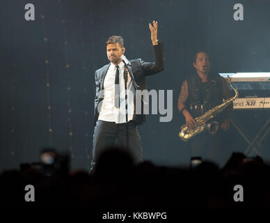 HOLLYWOOD FL - AUGUST 01: Ricky Martin tritt auf der One World Tour im Hard Rock Live im Seminole Hard Rock Hotel & Casino am 1. August 2016 in Hollywood, Florida, auf. Personen: Ricky Martin Stockfoto