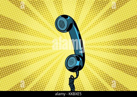 Retro Telefonhörer pop art Hintergrund. pop art retro Vektor illustration Stock Vektor