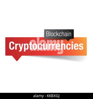 Blockchain cryptocurrencies Zeichen label Stock Vektor