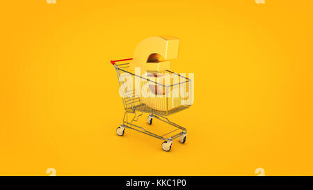 Euro Geld trolley Konzept. 3D-Rendering Stockfoto