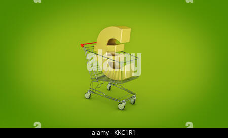 Euro Geld trolley Konzept. 3D-Rendering Stockfoto