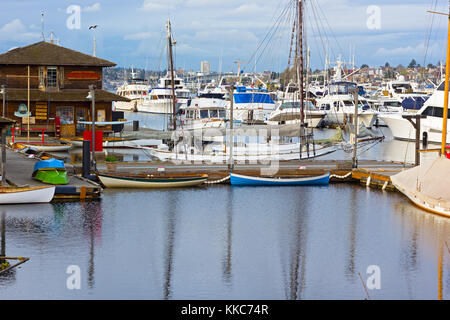 SEATTLE, USA - 22. MÄRZ 2016: Zentrum für Boote aus Holz Museum auf den Union See am 22. März 2016 in Seattle, WA, USA. Stockfoto