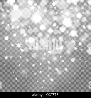 Bokeh leuchtet auf transparentem Hintergrund Stock Vektor