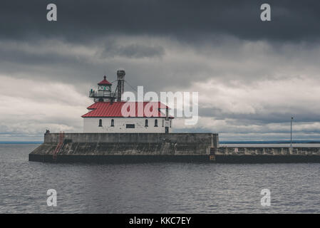 Duluth south Breakwater äußere Licht Stockfoto