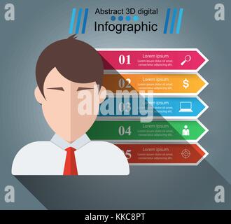 Avatar, mann, Leute - business paper Infografik. Stock Vektor