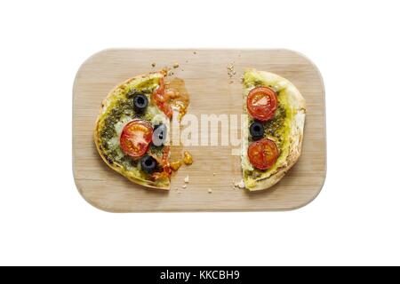 Zwei Scheiben pizza Stockfoto