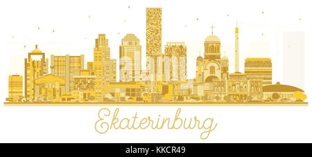 Jekaterinburg Russland Skyline der Stadt goldene Silhouette. Vector Illustration. Stock Vektor