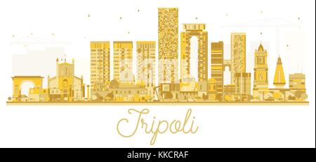 Tripolis Libyen Skyline der Stadt goldene Silhouette. Vector Illustration. Stock Vektor