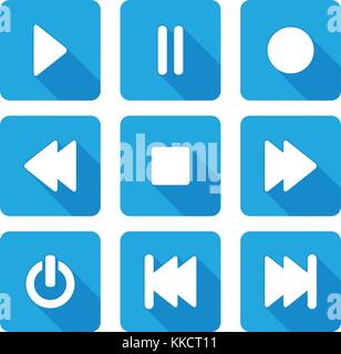 Flat Style multimedia Icons für Web und mobile Anwendung - Vektor Stock Vektor