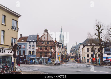 Gent leeren Straßen in Belgien Stockfoto