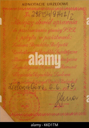Blok wschodni - Stara wiza PRL Stockfoto