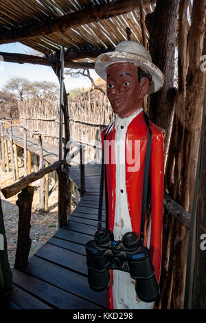 Kunst Statue auf Onguma Tree Top Camp onguma Game Reserve, Namibia, Afrika Stockfoto
